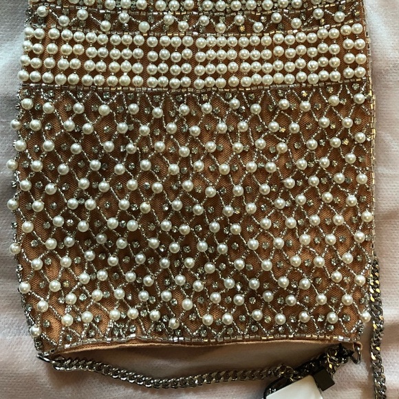 ZARA BEADED FRINGE PEARL CROSSBODY BAG - Picture 3 of 3